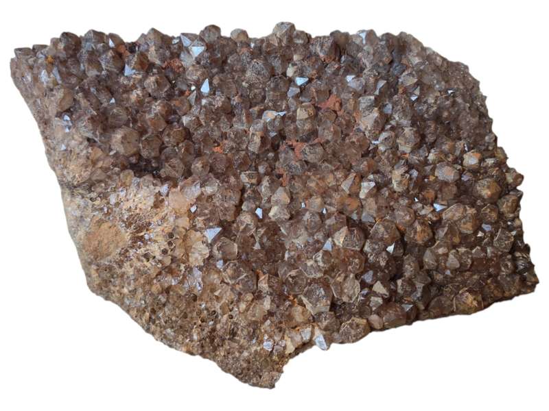 Hematoid Quartz cluster plate with black sphere inclusions, Rosslyn, Pretoria, 24 x 4 x 33cm, 4kg