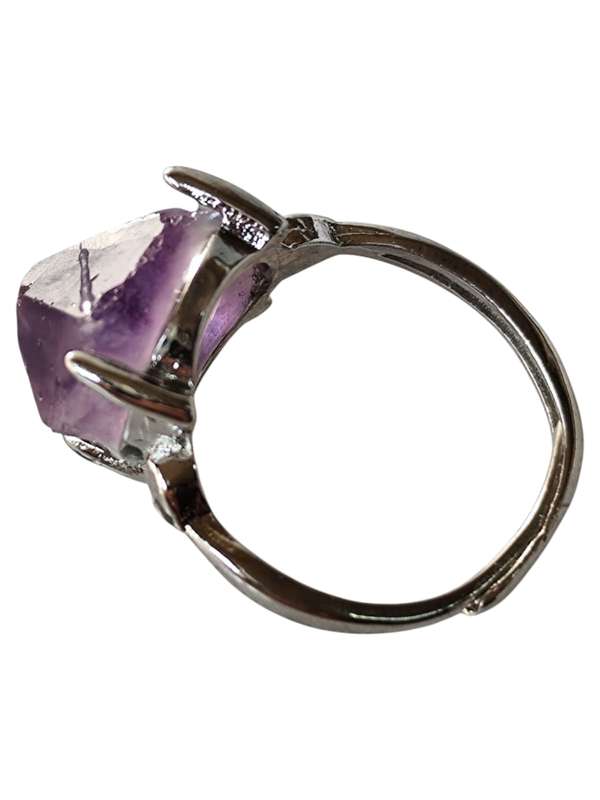 Amethyst dress ring, Base metal, adjustable