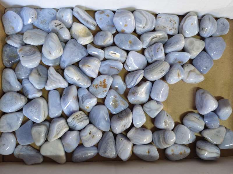 Blue lace agate tumble 30-40mm