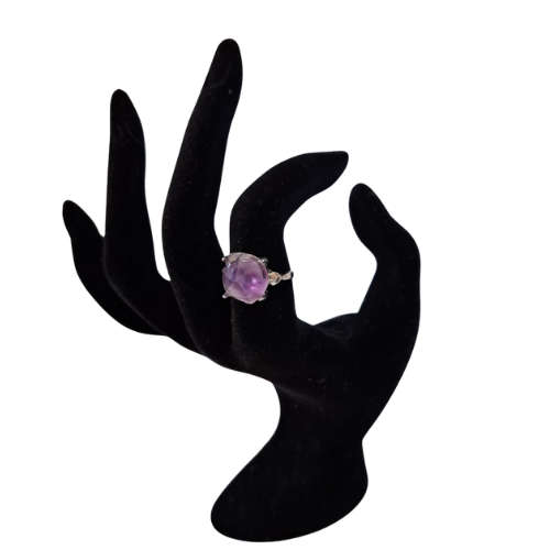 Amethyst dress ring, Base metal, adjustable