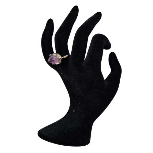Amethyst dress ring, Base metal, adjustable