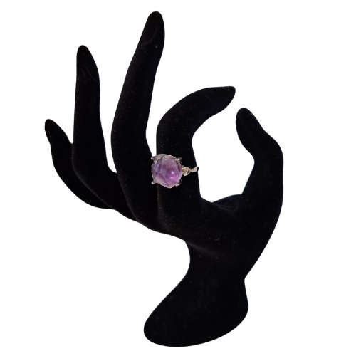 Amethyst dress ring, Base metal, adjustable