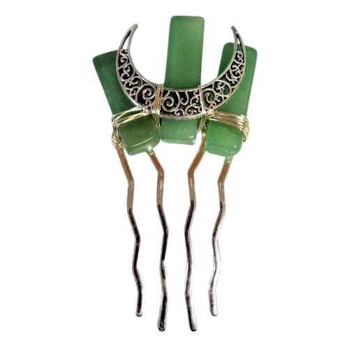 Green aventurine crown / comb
