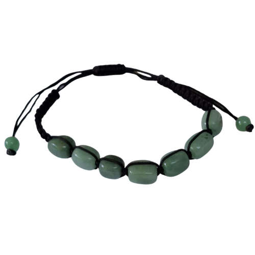 Woven tumble bracelet, Green Aventurine, adjustable
