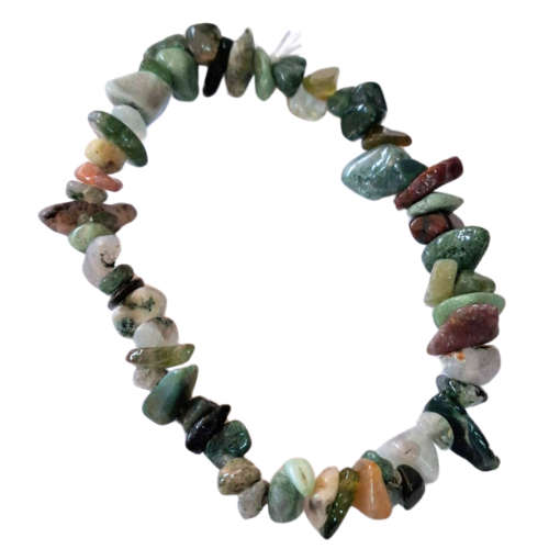 Indian Agate chip bracelet, stretchcord