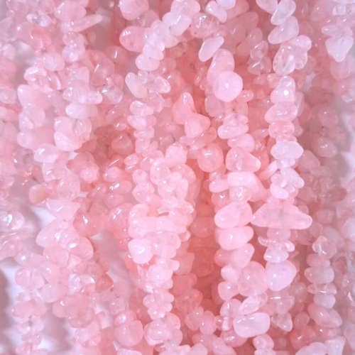 Rose Quartz Chip string, 80cm long, 4-10mm chips