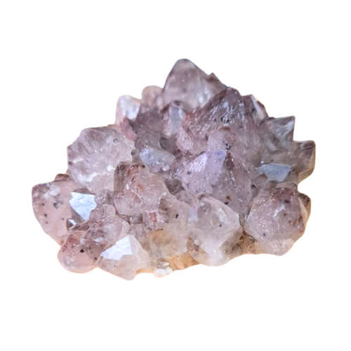 Hematoid Quartz cluster with black sphere inclusions, Rosslyn, Pretoria 7-11.5cm long