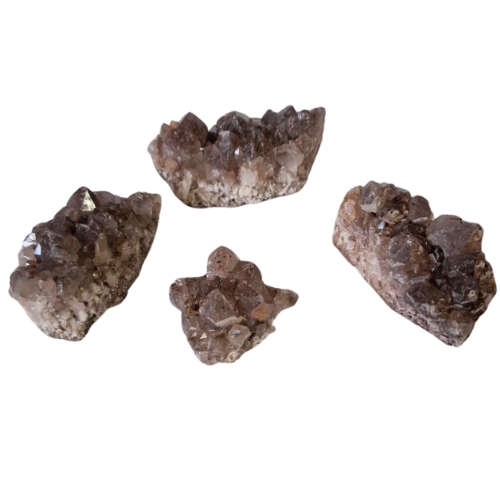 Hematoid Quartz cluster with black sphere inclusions, Rosslyn, Pretoria 5.5-8cm