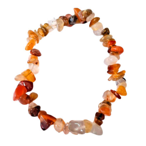 Carnelian chip bracelet, stretchcord