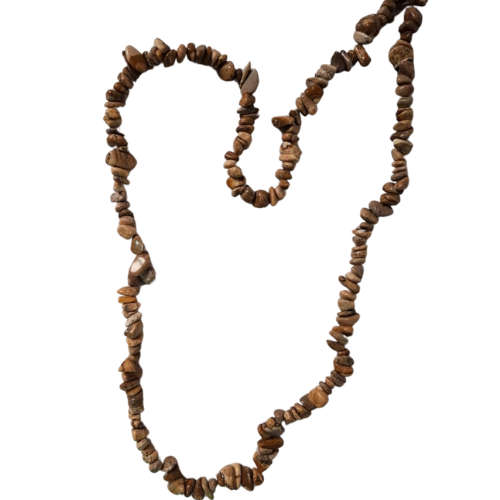 Picture stone Jasper chip string, 80cm long, 4-12mm chips
