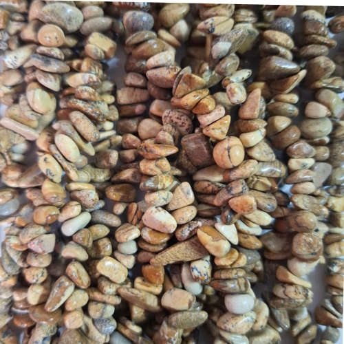 Picture stone Jasper chip string, 80cm long, 4-12mm chips