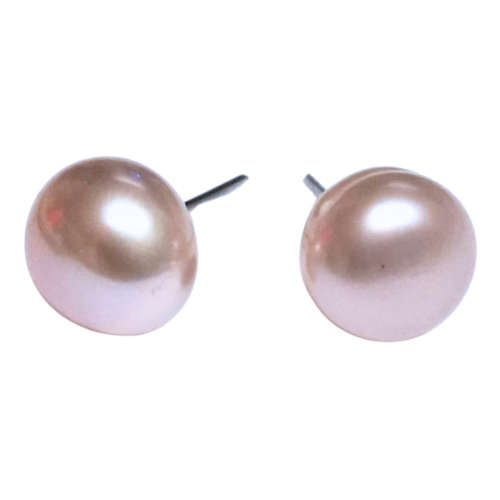 Freshwater pearl stud earrings, Assorted, 9mm