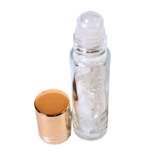 Roll-on bottle w chips, Quartz, 10ml