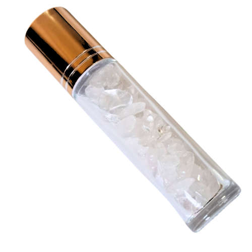 Roll-on bottle w chips, Quartz, 10ml