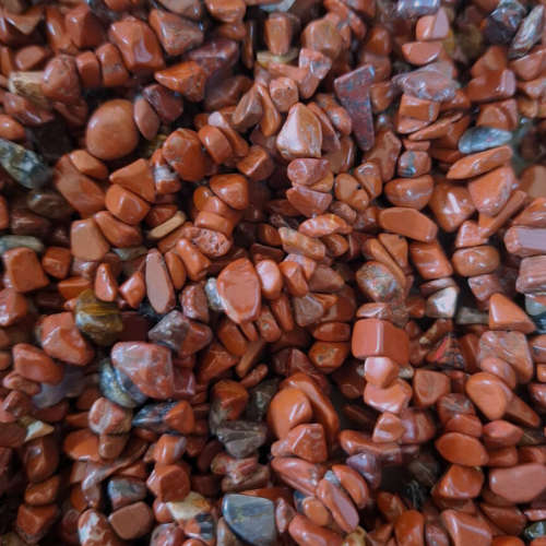 Red Jasper chip string, 80cm long, 4-12mm chips