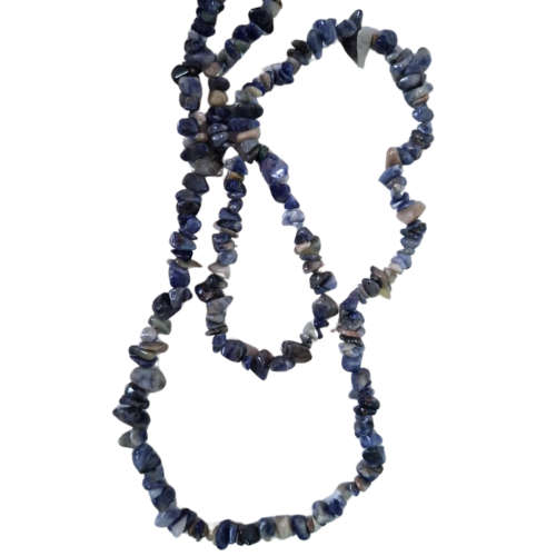 Sodalite chip string, 80cm long, 4-10mm chips