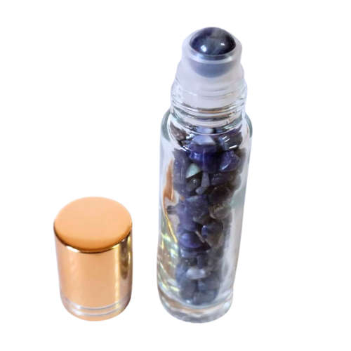 Roll-on bottle w chips, Sodalite, 10ml
