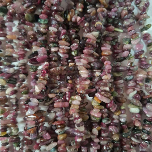 Colourful Tourmaline chip string, 80cm long, 4-8mm chips