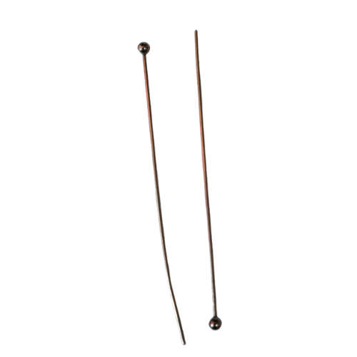 30 x Silver coloured head pins, 45mm, Stainless steel