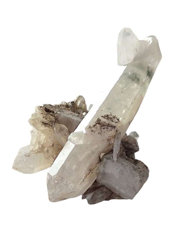 Quartz cluster with one double terminated point, Ceres in Western Cape, 3.5 x 2.5 x 3.4cm