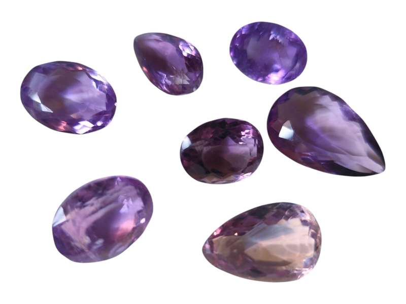 Assorted Amethyst cut stone, Oval or Pear Cut, 9.95-18.20ct