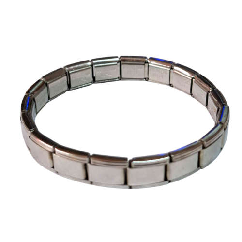 Stainless steel Italian charm bracelet, plain Silver or gold, 18 links make up the entire bracelet