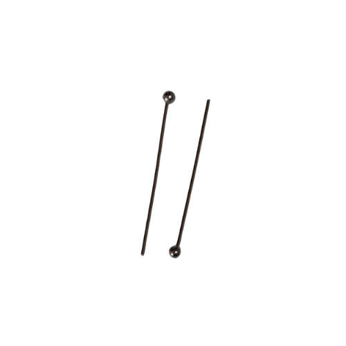 20 x Silver coloured head pins, 25mm, Stainless steel
