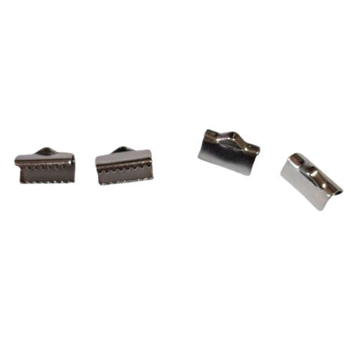 4 x Ribbon crimp, 10mm wide, Stainless steel