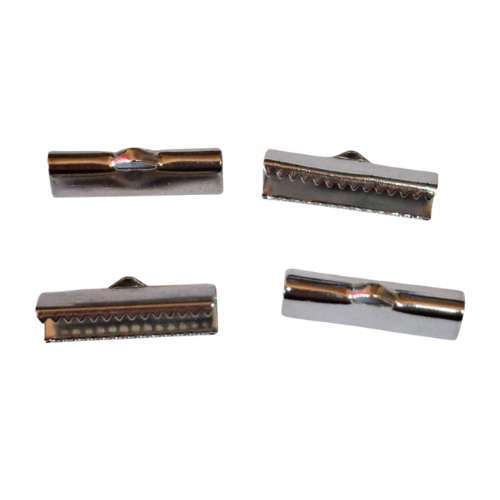 4 x Ribbon crimp, 20mm wide, Stainless steel