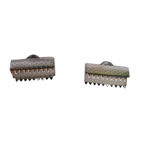 2 x Textured Ribbon crimp, 15mm wide, Stainless steel