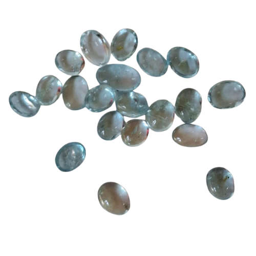 Aquamarine cabochon stone, Oval, 1-1.8ct