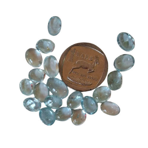 Aquamarine cabochon stone, Oval, 1-1.8ct