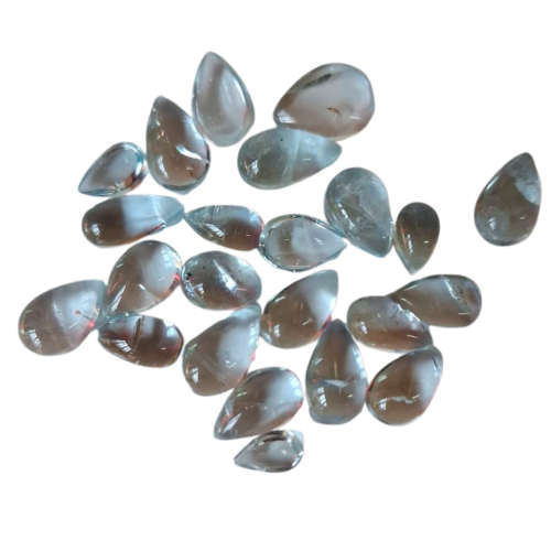 Aquamarine cabochon stone, Pear, 1-1.3ct