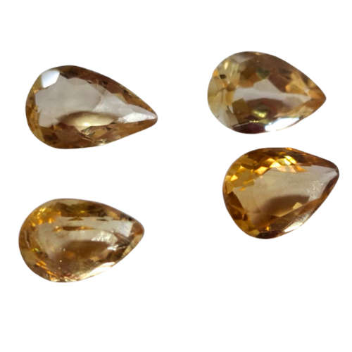 Assorted Citrine cut stones, Pear cut, 2-4.08ct
