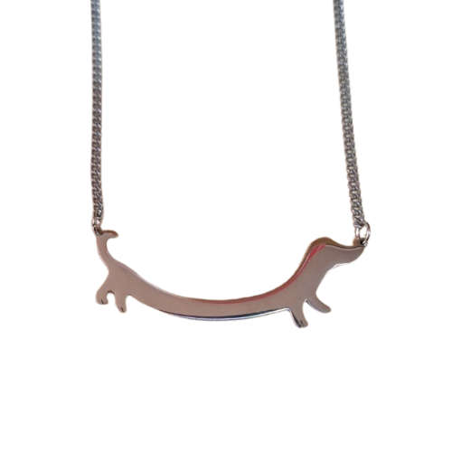 Stainless steel Wiener dog necklace