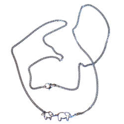 Stainless steel Family of Elephants necklace