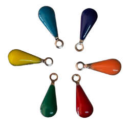 Stainless steel assorted color Droplet charm