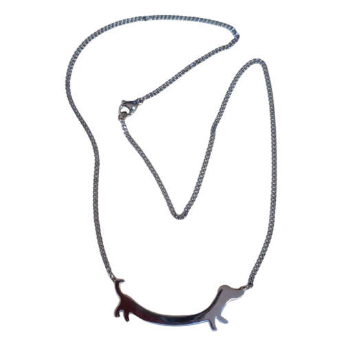 Stainless steel Wiener dog necklace