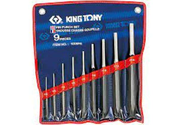 KING TONY PIN PUNCH SET 2 14mm 9PC | 1009PR