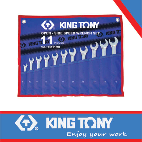KING TONY SPANNER SET 11PC COMBINATION SPEED ON THE OPEN 8-19MM 14111MR