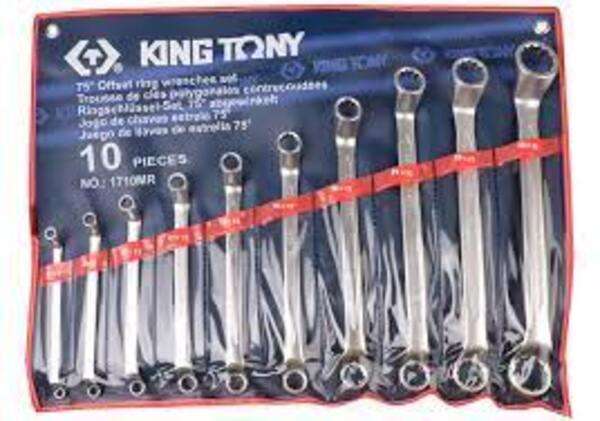 KING TONY 10 PC. 75° Offset Ring Wrench Set KING TONY 1710MR
