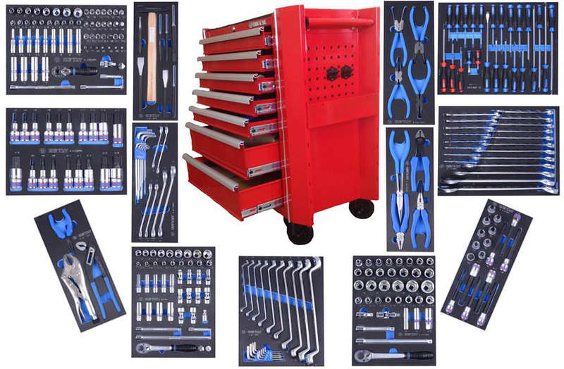 KING TONY  Tool trolley mechanic set 286pcs 934-010MRV
