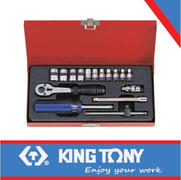 KING TONY 1/4 SOCKET SET 4 13MM 12P 16PC | 2016MR