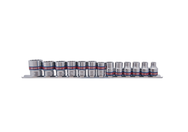KING TONY SOCKET SET 3/8 IMPERIAL 1/4 13/16 RAIL 12P | 3013SR