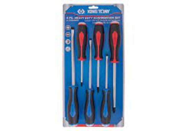 KING TONY GO THRU SCREWDRIVER SET 6PC | 30206AMRB