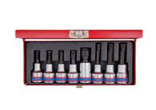 KING TONY SOCKET SET 8PC 1/2 SPLINE 5 16MM | 4128PR