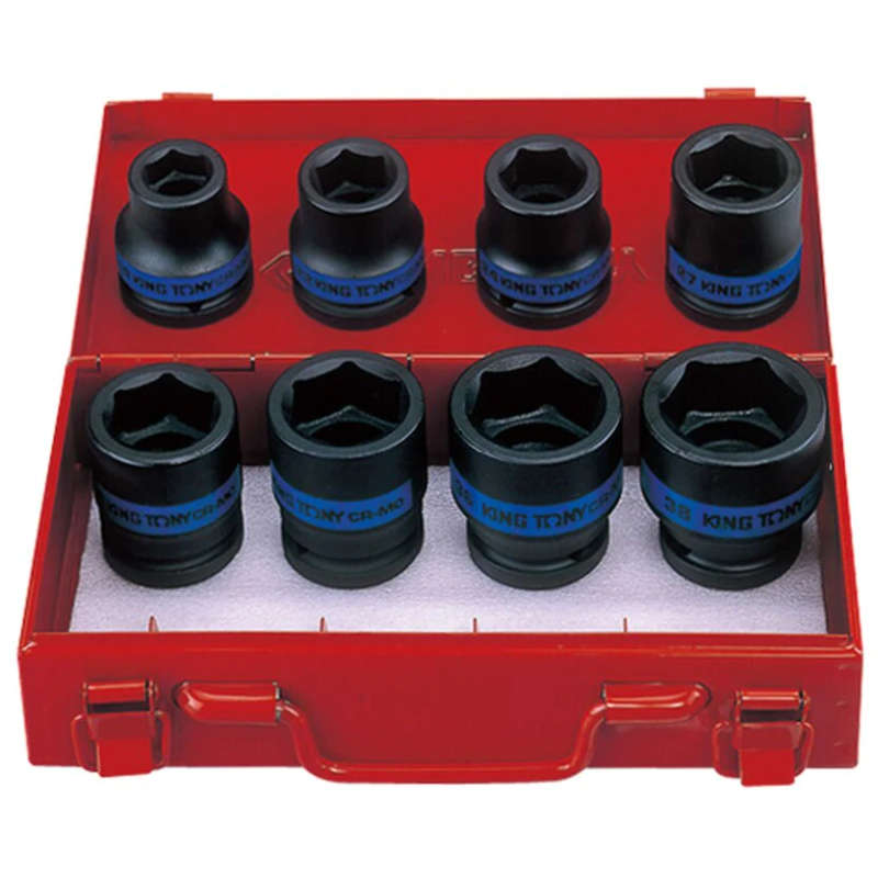 KING TONY SOCKET SET 8PC 3/4 IMPACT 19 38MM | 6408MP