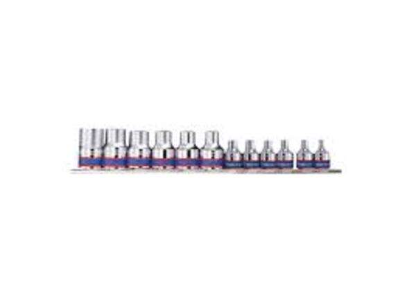 KING TONY SOCKET SET 3/8 AND 1/2 MALE AND FEMALE TORX RAIL | 7113PR