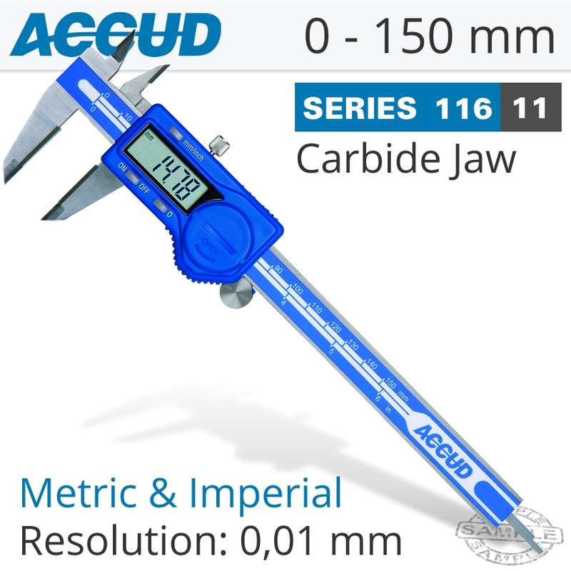 ACCUD DIG. CALIPER 150MM TCT JAWS- AC116-006-11