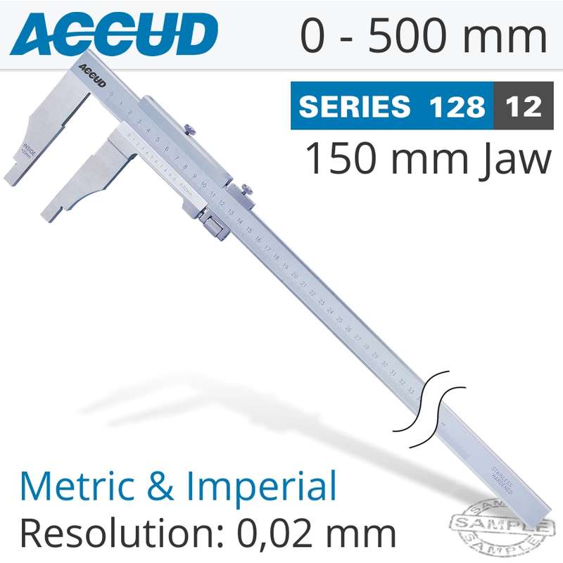 ACCUD VERNIER CALIPER JAW LENGTH 150MM 0-500MM- AC128-020-12